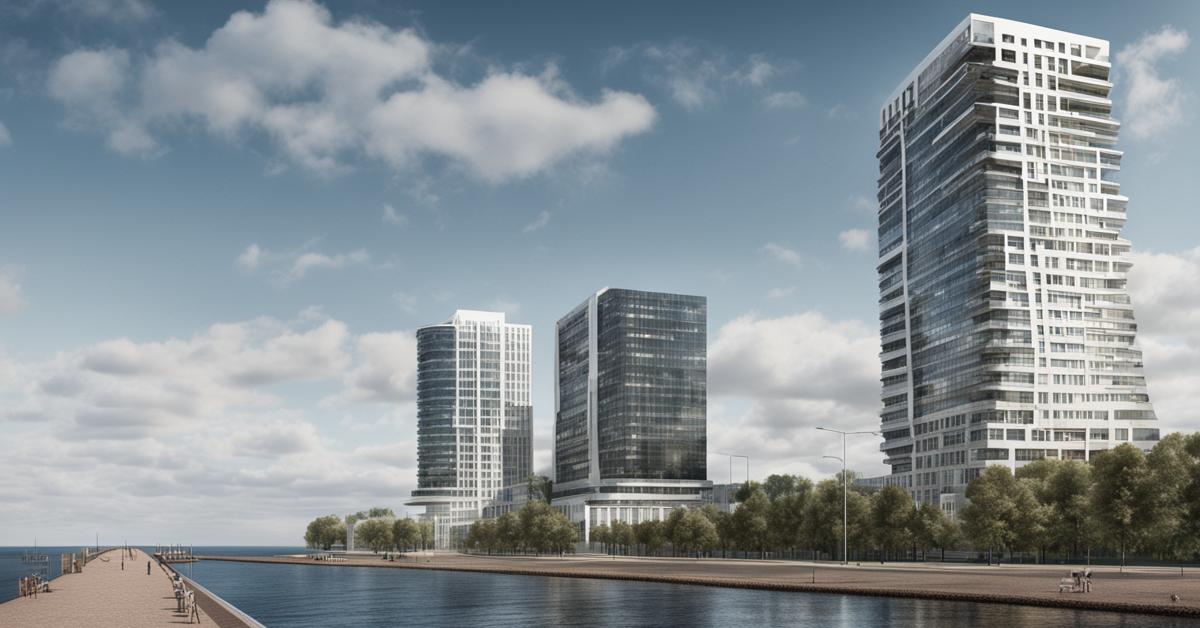 Najwyższy budynek w Gdyni: Sea Towers na tle Trójmiasta