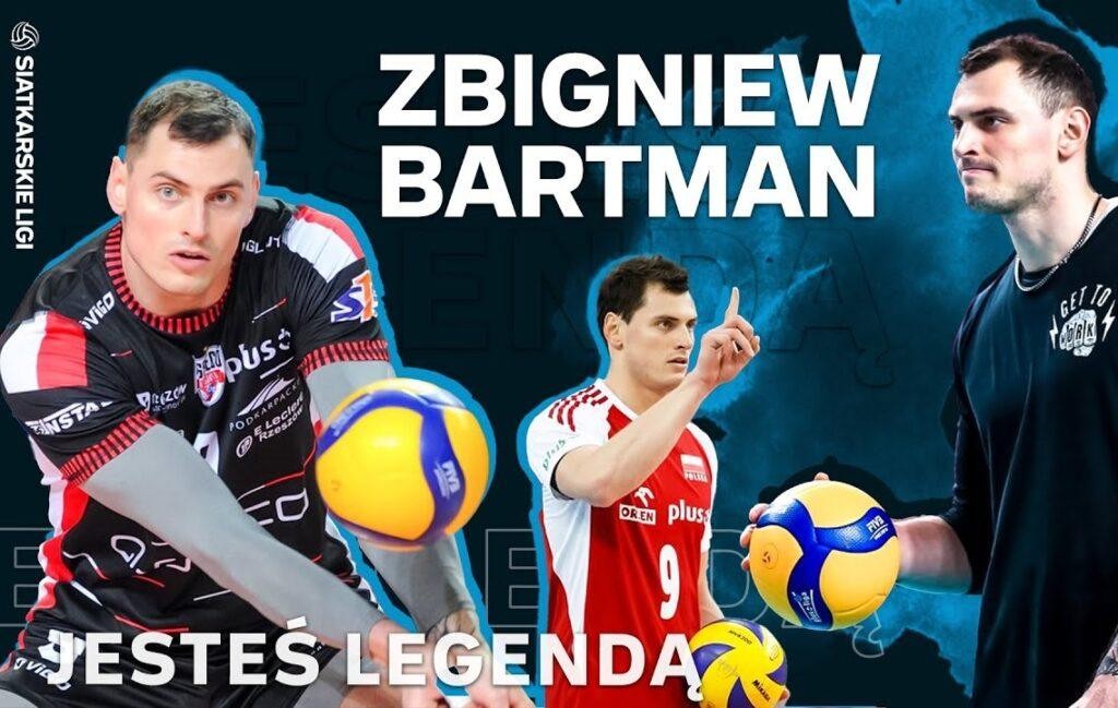Zbigniew Bartman w akcji na boisku siatkarskim, podczas ataku lub bloku.